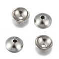 thumbnail image 2 of 50pc Non-Tarnish 201 Stainless Steel Bead Caps Half Round Stainless Steel Color 4x1.5mm Hole: 0.8mm, 2 of 2