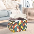 thumbnail image 3 of Yayeee Collapsible Cube Storage Bin with Lid Fabric Closet Decorative Basket with Handles, Red Geometric, 3 of 7