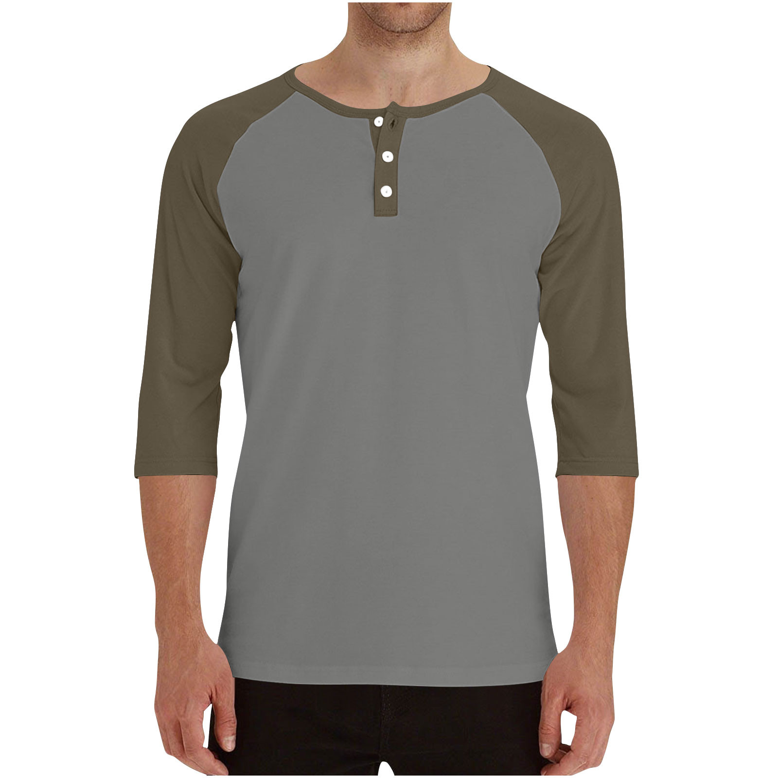 Men Clothing, Mens Henley Long Sleeve Shirts - Soft 3 Button Tees Casual Full Sleeve T-Shirts Men