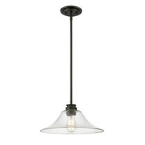 1 Light Mini Pendant in Utilitarian Style 14 inches Wide By 53.88 inches High-Olde Bronze Finish Bailey Street Home 372-Bel-1809590