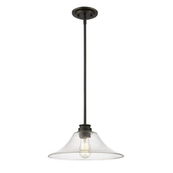 1 Light Mini Pendant in Utilitarian Style 14 inches Wide By 53.88 inches High-Olde Bronze Finish Bailey Street Home 372-Bel-1809590