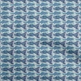 thumbnail image 1 of oneOone Cotton Poplin Navy Blue Fabric Asian Block Craft Projects Decor Fabric Printed By The Yard 42 Inch Wide, 1 of 4