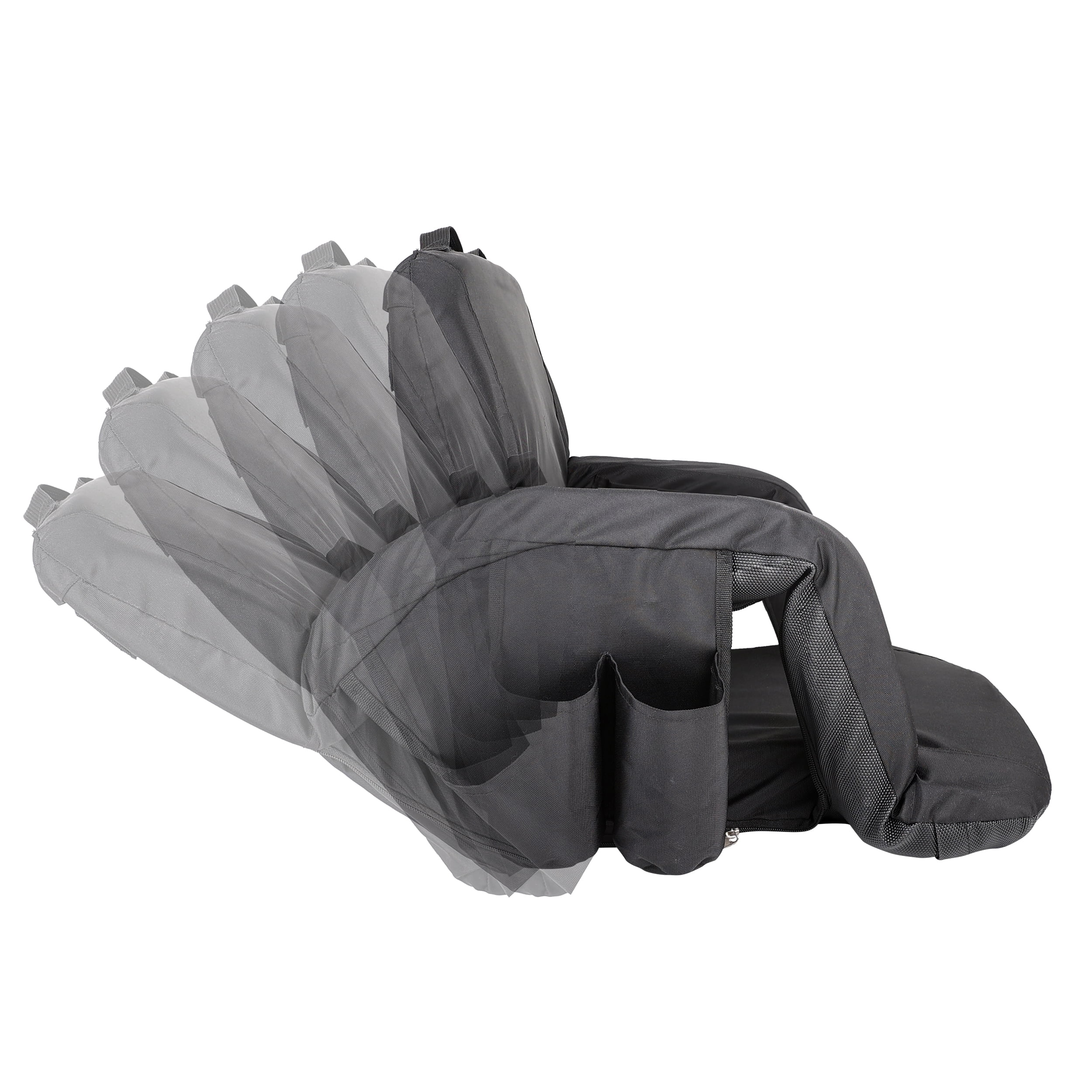 Cascade Mountain Tech 22" Wide Reclining Stadium Seat - with Pocket - Black