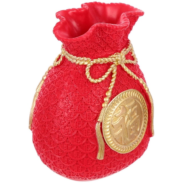 Luck Bag Decor Money Bag Shape Flower Vase Retro Style Home Vase Decor for Home Owners 1Pcs