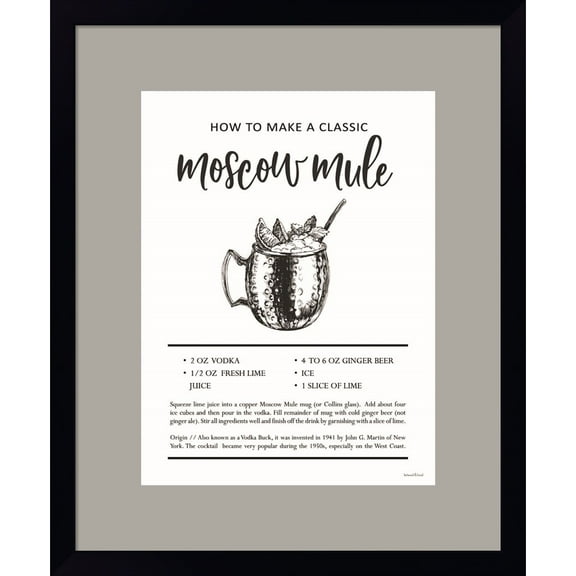 Great Art Now Moscow Mule by Lettered & Lined, Framed Wall Art, 14W x 17H