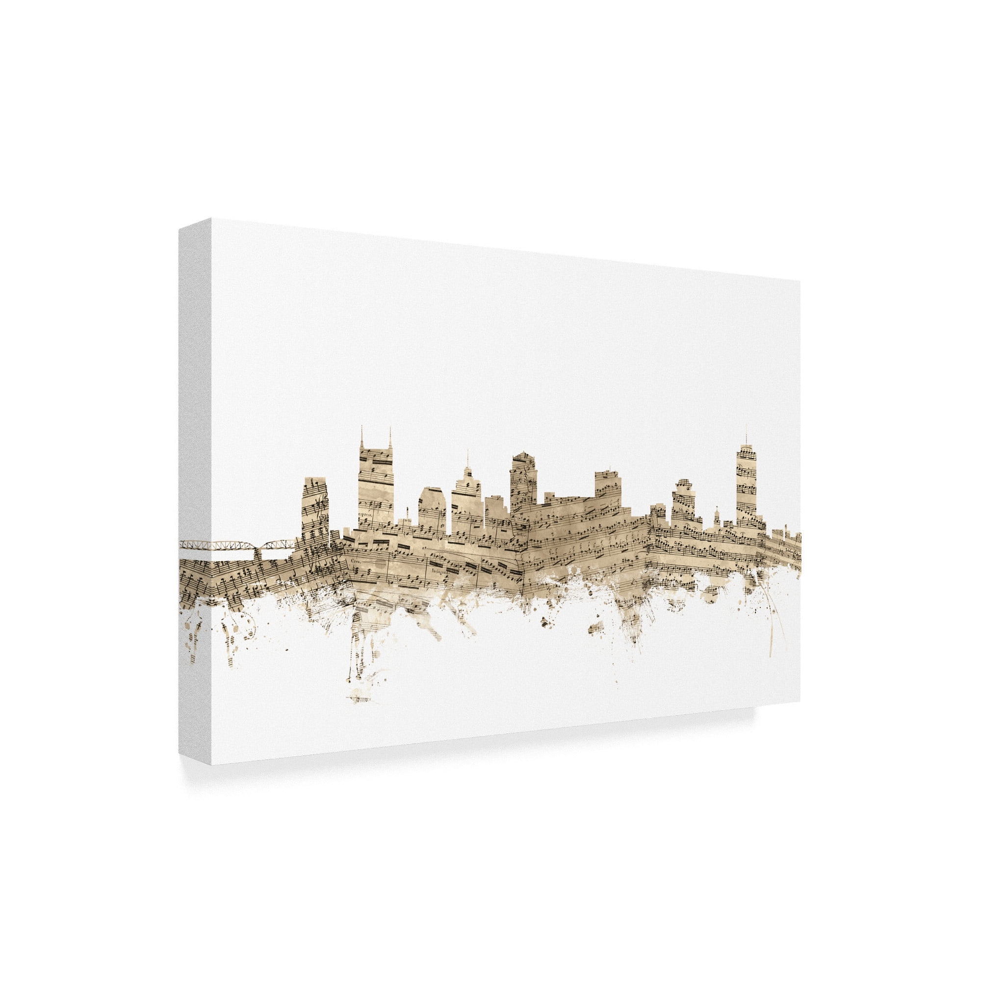 Trademark Fine Art 'Nashville Tennessee Skyline Sheet Music II' Canvas Art by Michael Tompsett