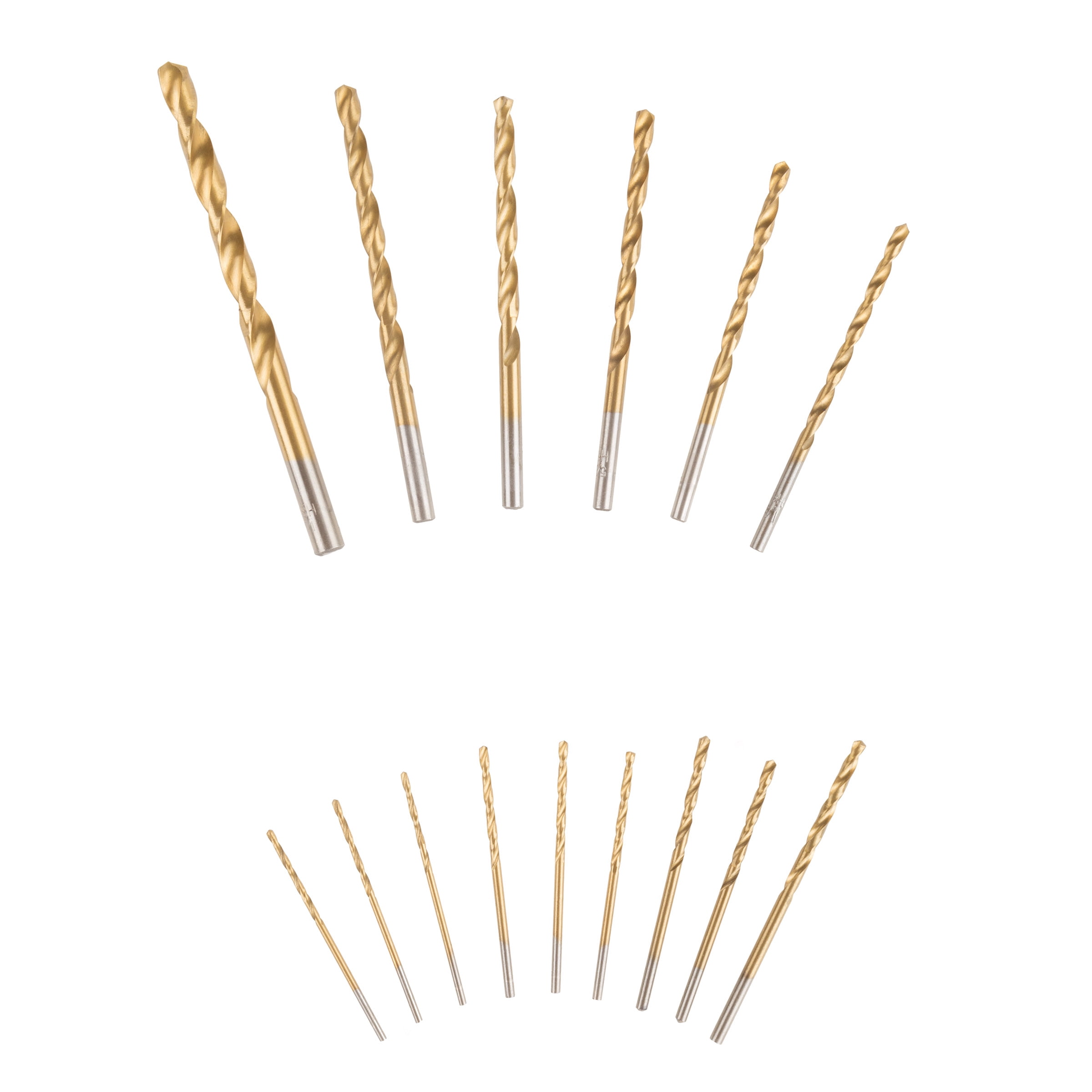 Stalwart Drill Bit Set, Titanium Finish and High-Speed Steel, Twist Bits for Power Drill, 15 Piece