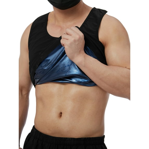 SHCKE Mens Sauna Suit for Men Hot Sweat Suit Sauna Shirt Sweat Body Shaper Workout Training Suit Short Sleeve