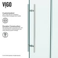 thumbnail image 5 of Vigo Rochelle 47 1/4 to 48 3/4 in. x 74 in. Frameless Hinged Shower Door in Chrome with Clear Glass and Handle, 5 of 10