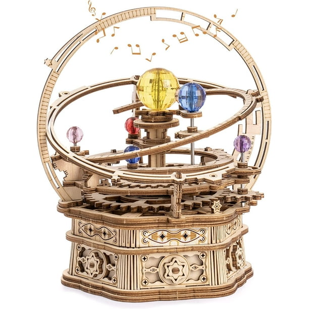 Rompecabezas de madera ROKR Starry Night Kits de caja de música mecánica