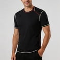 thumbnail image 2 of JIAYUE Men's T Shirt Relaxed Fit Casual Fashion Round Neck Casual Short Sleeve Tees Everyday Soft Lightweight Breathable For Outdoor Workout And Sport Wear, 2 of 4