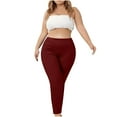 thumbnail image 5 of Lmnyox Women's Plus Size Yoga Pants Elastic Waist Solid Color Sport Workout Pants Casual Stretchy Athletic Joggers, 5 of 7