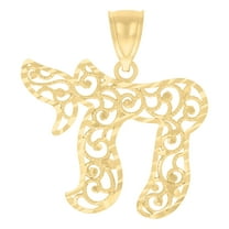 10kt Real Yellow Gold Womens Chai Symbol Charm Pendant