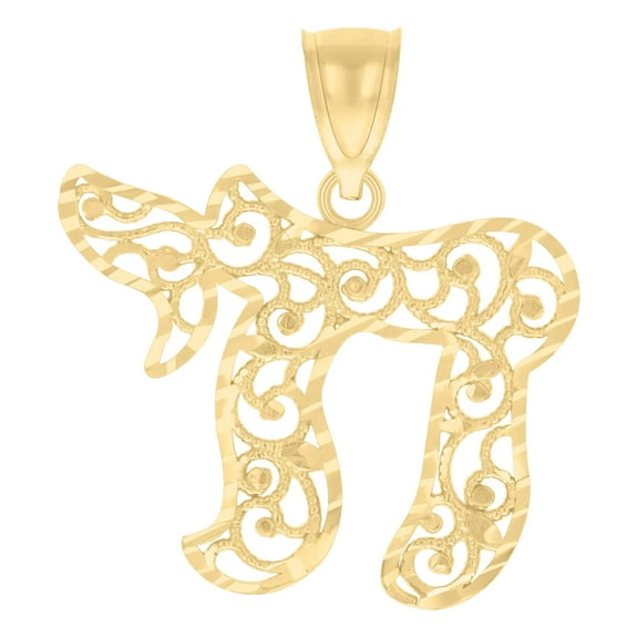 10kt Real Yellow Gold Womens Chai Symbol Charm Pendant