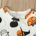thumbnail image 5 of EnJoCho Toddler Halloween Party Dress Kid Baby Girls Halloween Long Sleeve Sweet Round Neck Pumpkin Printed Dresses with Hairband 2PCS Set Outfits, 5 of 7