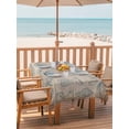 thumbnail image 2 of Outdoor Tablecloth with Umbrella Hole for Patio/Picnic/Party/Camping, Blue Shell Coastal Waterproof Table Cloth Rectangle Table Cover Washable, Nautical Seaside Ocean Vintage Art (60"x 120"), 2 of 8