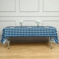 Efavormart Buffalo Plaid Tablecloth 54" x 108" White/Navy Rectangular