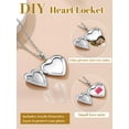 thumbnail image 6 of KeyStyle Heart Necklace for Women Personalized Locket Necklaces that Holds Pictures 18K White Gold Plated, 6 of 11