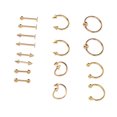 thumbnail image 2 of Ensemble de Clous de Nez en Acier Inoxydable Formes Différentes Lissage Sûr Surfaces Polies Clous de Nez pour Femmes Or, 2 of 9