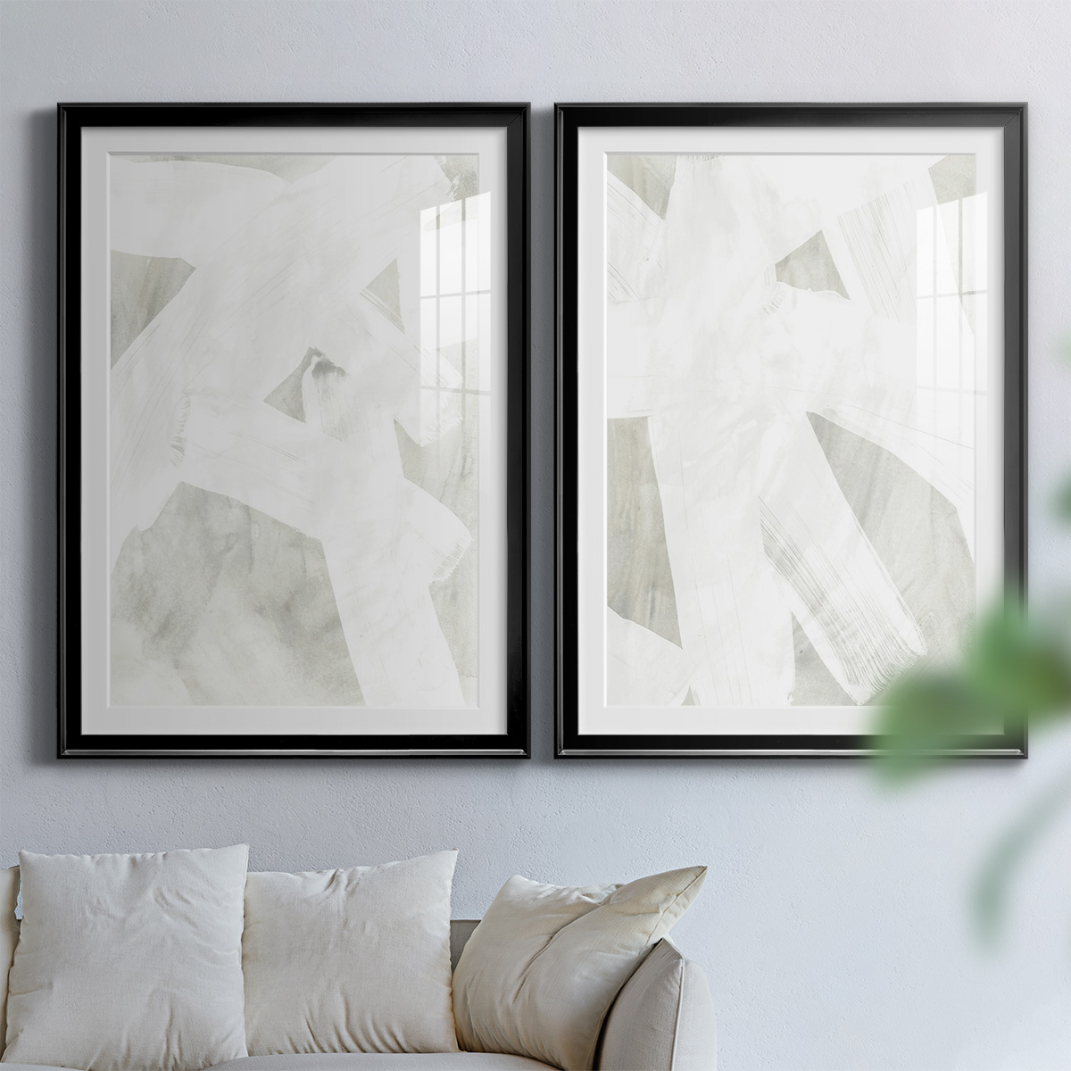 Wexford Home Stone Brush I Premium Framed Print, 22.5" x 30.5" - Ready to Hang, Black (Set of 2)