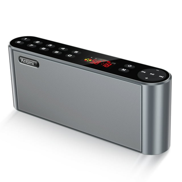 Antimi Bluetooth/Radio FM/Reproductor MP3 Altavoz inalámbrico portátil (Negro)