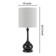 thumbnail image 5 of Elongated Bellied Shape Metal Accent Lamp with Drum Shade, Black- Saltoro Sherpi, 5 of 5