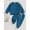 thumbnail image 3 of Lamuusaa 2Pcs Toddler Boy Fall Outfits Long Sleeve  Sweatshirt Tops + Pocket Pants Set Kid Clothes, 3 of 9
