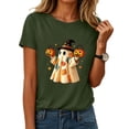 thumbnail image 2 of Akiihool Halloween Womens Clothes Halloween T Shirt Women Vintage Graphic Coffee Tees Shirt Short Sleeve Casual Funny Halloween Party Shirts (AG,S), 2 of 7