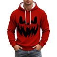 thumbnail image 2 of Halloween Hoodies for Men Long Sleeve Casual Funny Pumpkin Face Graphic Hoodie Waffle Pullover Sweatshirt, 2 of 6