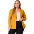 thumbnail image 1 of Blazer de talgrande pamujer con solacon muescas, dobladillo con volantes y péplum, paNavidad Nranclaro 5X, 1 of 5