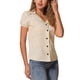 thumbnail image 4 of Blusa vintage de los años 50 para mujer con botones y mangas cortas de lunares, tamaño XS, color beige, 4 of 5