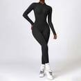 thumbnail image 2 of Women's Seamless Yoga Jumpsuit - Long Sleeve, Zipper, Tight Tracksuit, Polyester, Spring/Summer - S-L Sizes, 2 of 6