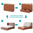 thumbnail image 3 of BALUS Queen Murphy Bed Cabinet, Modern Cabinet Chest Bed with Charging Station, Space-Saving Cube Murphy Bed with Folding Memory Foam Mattress & Large Storage Drawer for Bedroom（Red）, 3 of 9