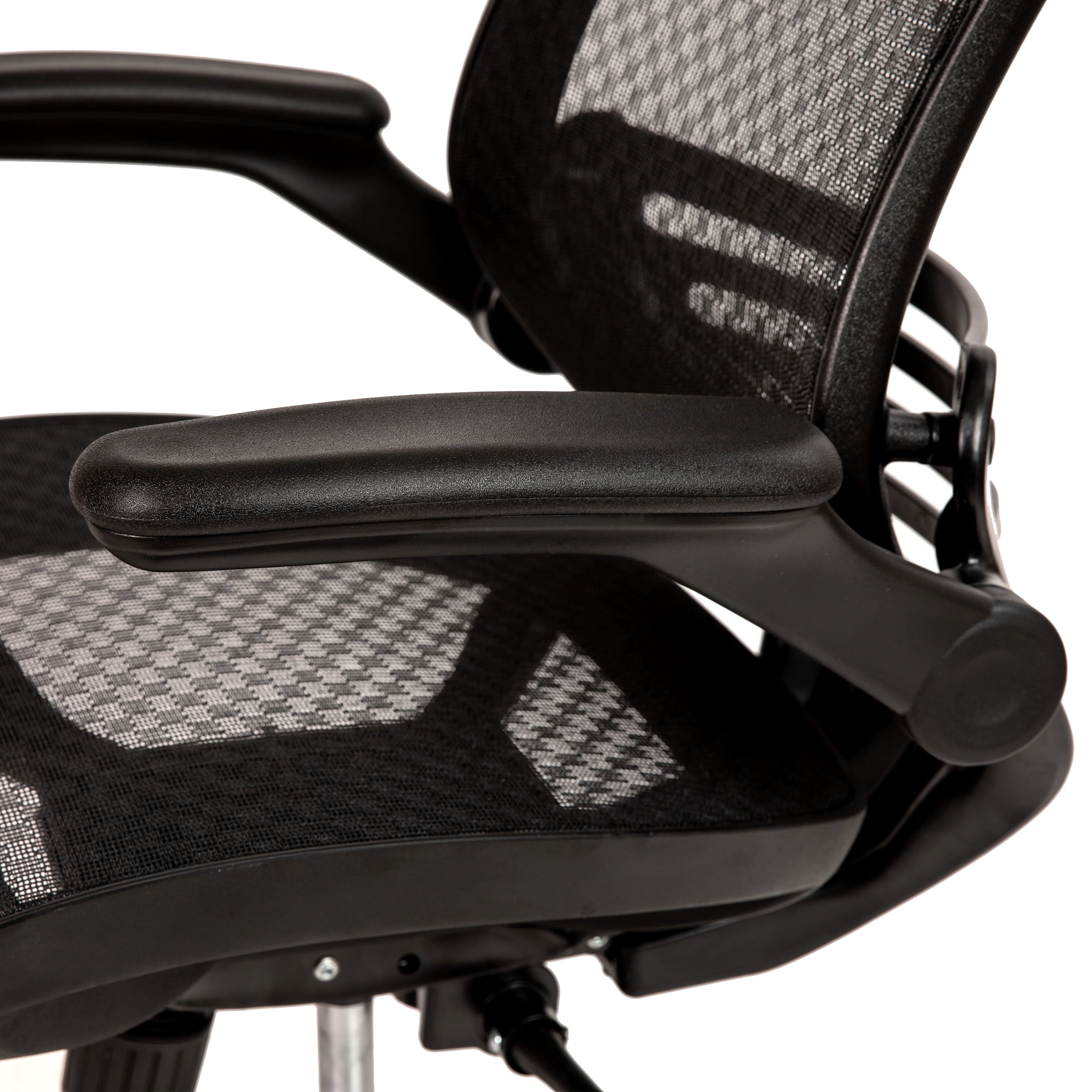 Flash Furniture Warfield Mid-Back Transparent Black Mesh Executive Swivel Office Chair with Black Frame and Flip-Up Arms