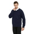 thumbnail image 3 of Toptie Men's Pullover Sweater Long Sleeve Slim Fit V-Neck-Navy-XL, 3 of 7