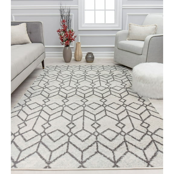 Mason Brooks Ryder KN30B Candle White Moroccan Tribal White Area Rug, 2'6" x 4'