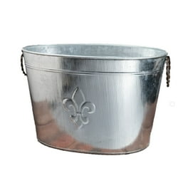 Oval Silver Ribbed Fleur De Lis Beverage Tub Oval Silver Ribbed Fleur De Lis Beverage Tub