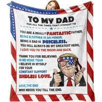 to My Dad from Daughter Son Flannel Blanket, Fantastic Humorous Throw Blanket Fathers Day Birthday for Papa Daddy, Funny America Soft Blanket for Bedding Sofa 50 x 60 Inch