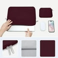 thumbnail image 4 of Mosiso Laptop Sleeve for MacBook Air 15 inch M3 A3114 M2 A2941 Lenovo Dell HP Asus Acer, Protective Neoprene Notebook Bag with Small Case, Wine Red, 4 of 8