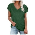 thumbnail image 2 of DondPO Tshirts for Women,Fitted T Shirts Women ShirtShort SleeveCasualStylish Top Shirts Vneck Tshirts,Basic Tees,Short Sleeve Shirts Green M, 2 of 8