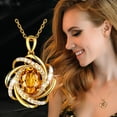 thumbnail image 2 of Colgante Collar de Moda Completa de Plata Citrino Colgante Flor de Oro Mujeres Collares Colgantes, 2 of 7