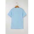 thumbnail image 5 of Classic Round Neck T-Shirt in Light Blue - Perfect for Summer Styling | [ZhiHiMeRi] | (US24-26)3XL, 5 of 10
