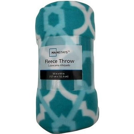 Mainstays Ms Fleece Throw Fretwork Teal - Walmart.com