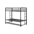 Mainstays Twin over Twin Metal Bunk Bed with Storage Bins, Black