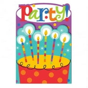 Various Dots and Stripes Printed Invitations, Multicolor, 8ct