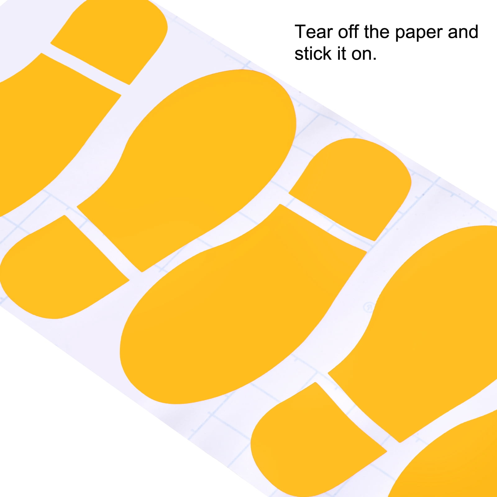 Unique Bargains Footprint Sticker Shoes Decal Sign for Class Decor Yellow 8x3.3"