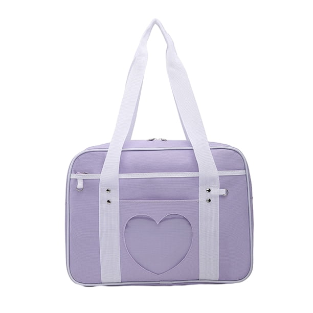Qarigey Bolso de hombro de moda para mujer con bolso de hombro uniforme de poliéster transpirable de gran capacidad Bolsas de mensajero y de hombro violeta claro