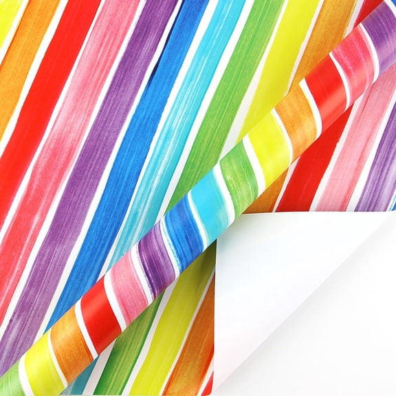 Rainbow Wrapping Paper Roll Rainbow Polka Dots Star Stripes Gift Wrap Paper Gift Craft Paper Birthday Festival Gift Decorative Paper