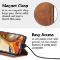 thumbnail image 4 of Premium PU Leather Flip Folio Case for Xiaomi 11T/11T Pro, Magnetic Closure Protective Case Kickstand Card Cash Slot Shockproof Durable Wallet Cover Soft TPU Inner Phone Case - Brown, 4 of 16