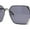 Silver - Black, variant on Womens Ribbon Jewel Designer Style Rimless Oversize Rectangle Sunglasses Gold - Blue Red